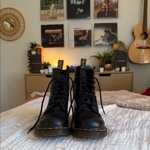 Dr. Martens Black Combat Boots 1460W- Size 8